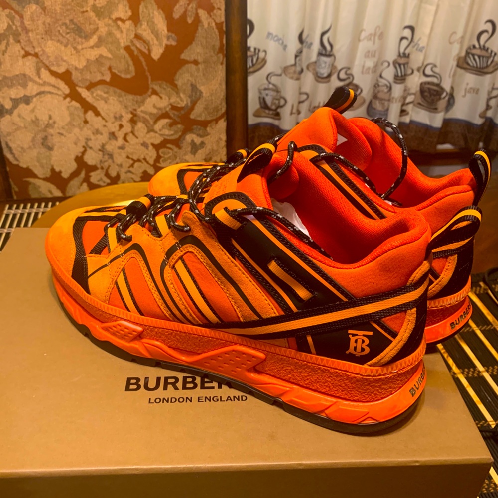 Burberry Cotton & Suede Union Sneakers